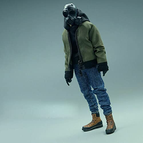 1/12 Scale Trendy Jacket Blue Jeans Boots Shoes Model Clothes for 6" Action Figure Body Accessories (Jacket + Jeans)2