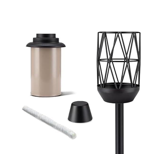 TIKI BiteFighter 64.25 Wire Metal Torch ¨C Mosquito-Repellent Outdoor Decorative Lighting for Patio, Lawn, Backyard & Garden | Modern Bronze & Black | Includes Long-Lasting Wick & Snuffer