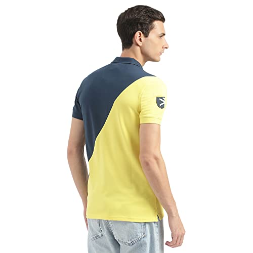 Image of United Colors of Benetton Embroidered Half-and-Half Polo T-Shirt (Size: S)-23P3089J3420I901