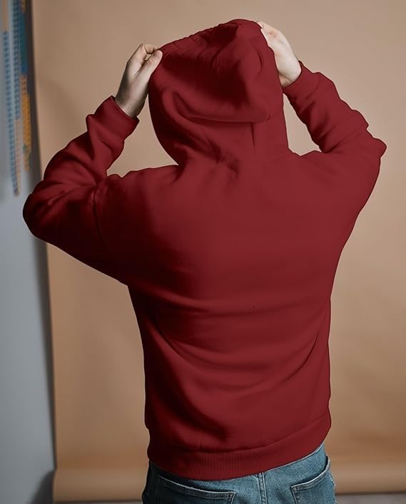 Image of Women's Black Fleece Hoodie Oversized Fit Soft Warm Winter Hooded Sweatshirt with Kangaroo Pocket