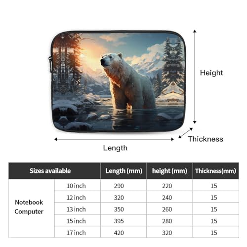 Polar Bear In Winter Laptop Sleeve Case 17 Inch Suitable For Notebook Computer Tablet Traveling Carrying Simple Case4