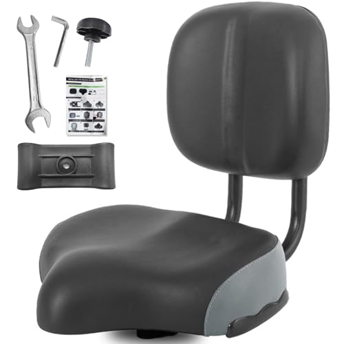 Bike Seat with Backrest, Oversized Comfortable Ergonomic Design Bicycle Saddle...