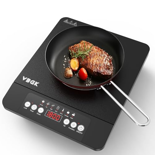 VBGK Single Burner Induction Cooktop,1800W Portable Induction Cooktop,110V Hot Plate