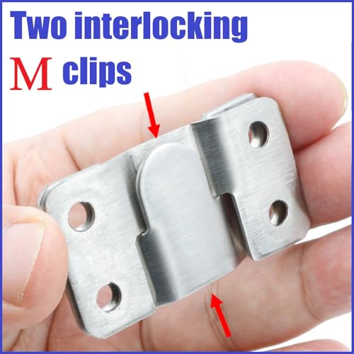 Image of French Cleat Hanger Kit- 6 Sets Picture Hanging Jig with Screws,Bird House Bird Feeder Hanger For Outside,Art Gallery Wall Flush Mount Heavy Duty Picture Hanging Hanger ,Stainless Steel Shelf Brackets