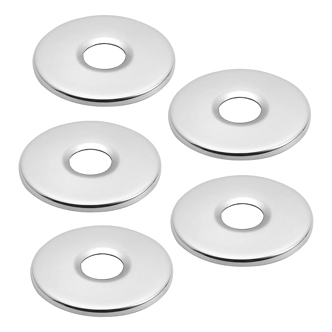 Mufasa Store Premium Stainless Steel Arise Wall Flange for Kitchen Taps/Bathroom Taps/Faucets | Pack of 5 | Chrome Plated
