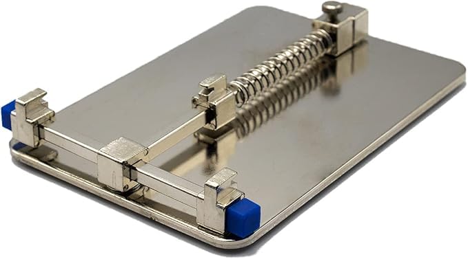 QBM Professional Universal PCB Circuit Board Holder Stand with Adjustable Clamps, Metal Base, Phone Repair and Soldering Tool-image-0