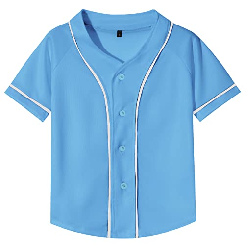 Image of Yuji Itadori Kids Baseball Jersey Button Boys Short Sleeve T-Shirts Hip Hop Fashion Casual Sports Solid Color Shirt