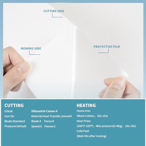 Miniatura 7 de Htvront Lámina Para Plóter Textil Blanco 30,5 Cm 152,4 Cm Lámina Flexible Para Plóter Textil, Lámina Textil Para Plóter Blanco Para Planchar Sobre Camiseta, Iron On Folie Para Silhouette Cameo