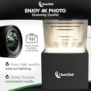 ClearClick InstaScan Photo Scanner - Scans Each Photo Virtually Instantly - Compatible with 4x6, 5x7, & Smaller Photos - No Drivers Required - USB-C Connection - Software Included - for PC & Mac