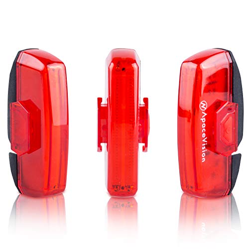 Luz Trasera Bici Recargable USB de Apace - Superbrillante 100 Lúmenes Luz Posterior de Bicicleta LED Fácil Enganche Luz Trasera Roja para Mountain Bike para Seguridad Optima en Bici - imagen 9