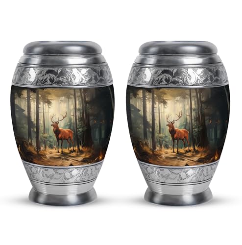 Image of Deer Urn Keepsake Urns for Human Ashes Adult Man 3 Inch 2 Qty | Memorial Small Burial Urn for Mom & Dad Keepsake for Ashes