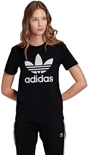 adidas Originals womens Trefoil T-shirt T Shirt, Black/White1, Small US