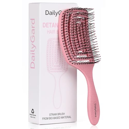 Daily Gard Detangling Brush, Dry and Wet Vented Detangler Hair Brush for Women and Men, Paddle Quick Drying Hairbrush for Wet/Dry/Curly/Thick/Long/Wavy/Damaged Hair, Purple