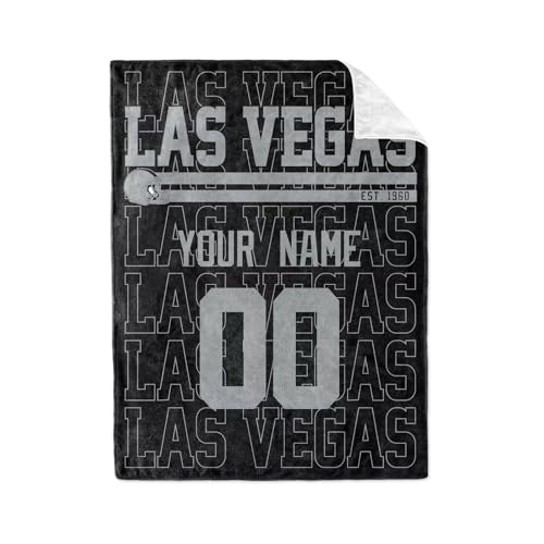 Image of ANTKING Las Vegas Throw Blanket for Men Women Boy Custom Name and Number Gifts