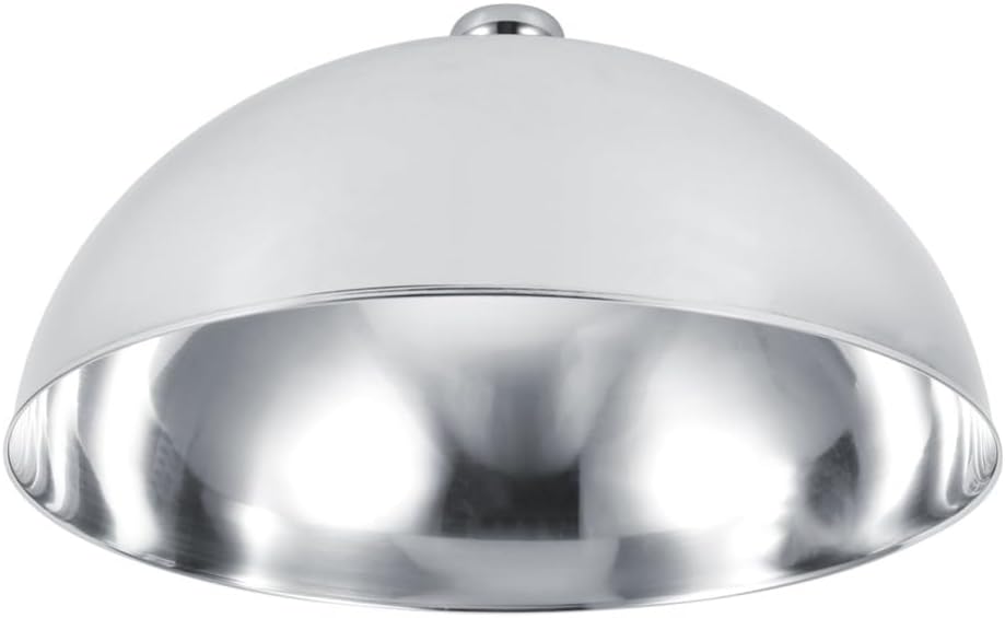Limen Stainless Steel Food Dish Cover Lid,Anti Fly Serving Dish Cover with Silver Bead Handle,12.5in Silver Dome Cover for Buffet Hotel Restaurant