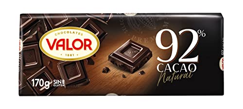 Barritas | Valor - Chocolate Negro 92 - Tableta De Chocolate Negro Con Mayor Porcentaje De Cacao - Intenso Sabor Y Aroma - Sin Gluten Y Apto Para Celiacos - Pack 18 X 170 Gramos