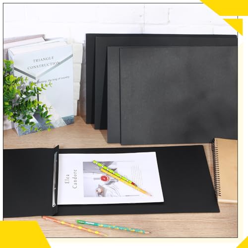 Resurhang 10 Pcs 11x17 Inch Pressboard Report Cover, 3\" Capacity Presentation Binder Folder with Metal Prong Paper Fastener to Neatly Bind Reports Proposals Transcripts, Other Documents (Black)
