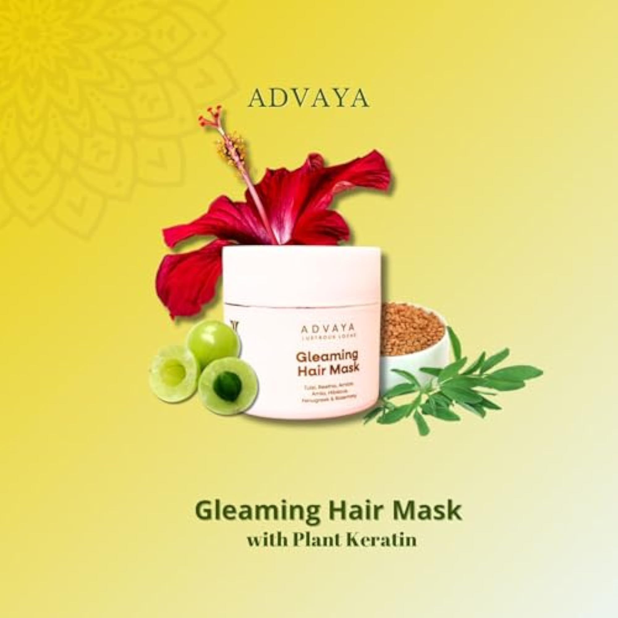 Gleaming Hair Mask with Rosemary, Hibiscus & Amla for All Hair Types