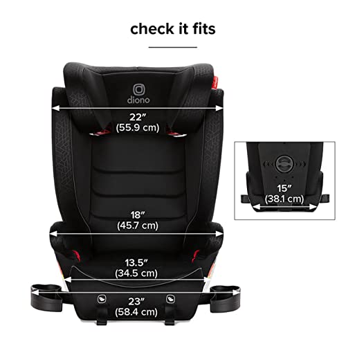 Diono Monterey 2Xt Latch 2 In 1 High Back Booster Car Seat With Expandable Height & Width, Side Impact Protection, 8 Years 1 Booster, Black #TOP3