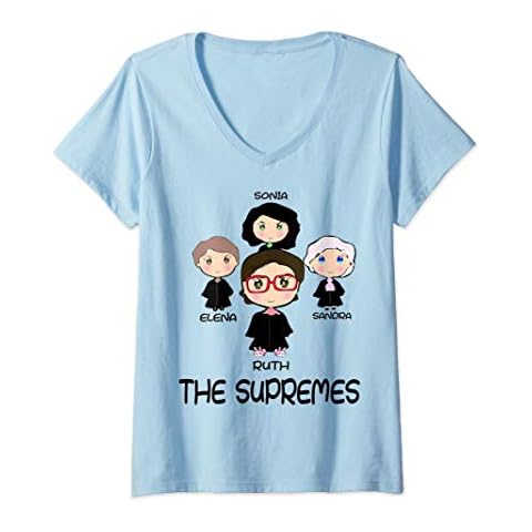 Womens THE SUPREMES Supreme Court Justices RBG cute V-Neck T-Shirt Cover