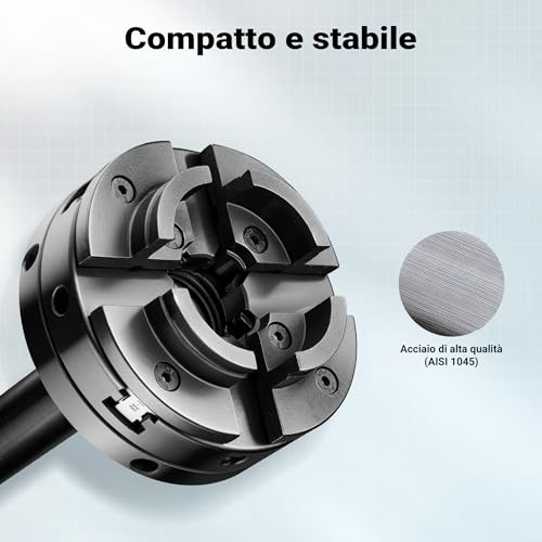 Wiltec Mandrino Di Ricambio Per Tornio Da Banco, Compatibile Con Filettatura M33 X 3,5, Mandrino A Ganasce - 5