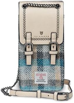 Islander Bolsa para celular Harris Tweed Tartan com compartimentos