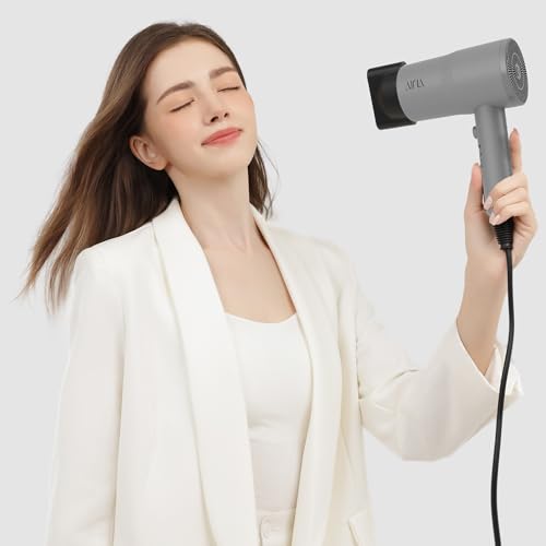 Image of AINA Diffuser Hair Dryer Full-Featured Blow Dryer 110V /1600W(Ash Grey) | 3 Heat /2 Speed;Cold shut button;Lightweight;Compact Size;High Temp;Low Airflow;Same Results;Less Expense