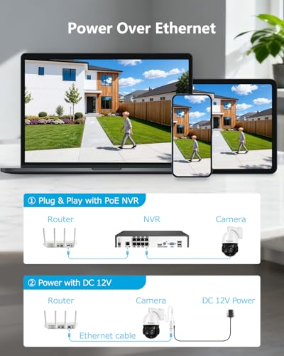 Image of Jennov 4K 8MP POE PTZ Camera Outdoor, 20X Optical Zoom Security Camera with 360 Pan&90 Tilt, Human Detection, 320ft IR Night Vision, Auto Tracking, 24 /7 Recording, Only Work with Onvif POE NVR