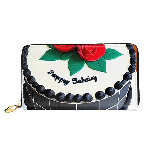 Portefeuille femme grande capacité noir à fermeture éclair par Delicious Cakes