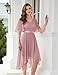 BeryLove Formal Cocktail Evening Dresses Bridesmaid Wedding Guest V Neck Flutter Sleeve Lace Chiffon Prom Long Gowns 7057 Blush XS