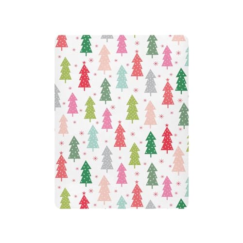 Image of Colorful Christmas Tree Crib Sheets Soft Breathable Fitted Baby Crib Sheets Mattress Cover for Girl Boys, 52 inch x 28 inch x 9 inch