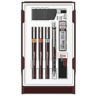 rOtring Isograph Fineliner College Set | 3 Isograph Tuschefüller (0,20 mm, 0,40 mm und 0,60 mm), Tikky Druckbleistift (0,5mm) und Zubehör