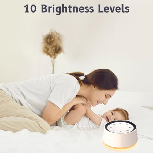 Image of Brown Noise Sound Machine with 30 Soothing Sounds 12 Colors Night Light White Noise Machine for Adults Baby Kids Sleep Machines Memory Function 36 Volume Levels 5 Timers for Home Office Travel