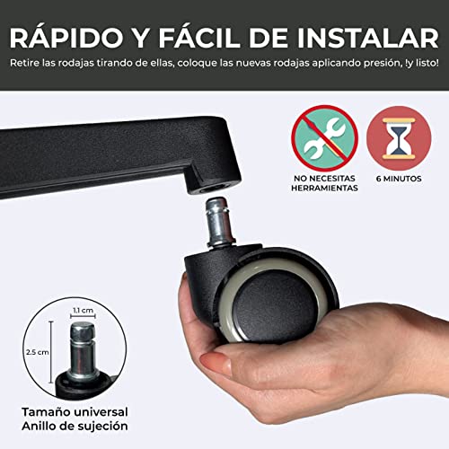 Rodajas para sillas de oficina 30 Imagen adicional
