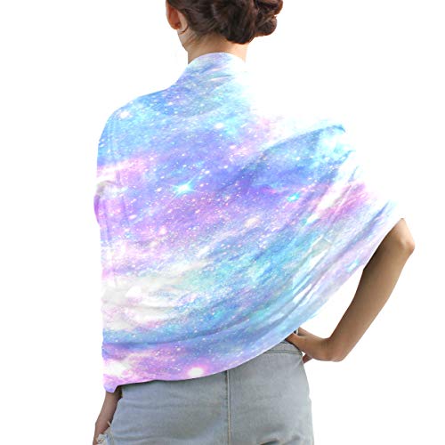 Galaxy Shawl Wrap Girls Rainbow Star Large Chiffon Scarf Lightweight for Dresses2