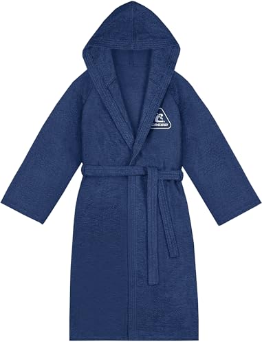 Cressi Cotton Bathrobe Blue Navy/White S/M - Albornoz Deportivo con Capucha de Rizo de Algodón, Azul Navy/Blanco, S/M, Unisex