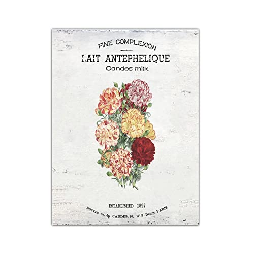 Panneaux en bois vintage français avec bouquet de fleurs haut de gamme