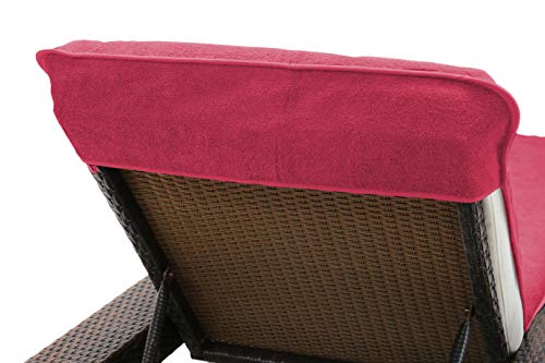Sansibar Schonbezug für Gartenliege mit gesticktem Säbel Logo Strandliegenauflage Frottee Schonbezug 100% Baumwolle - ca. 75 x 200 cm Pink