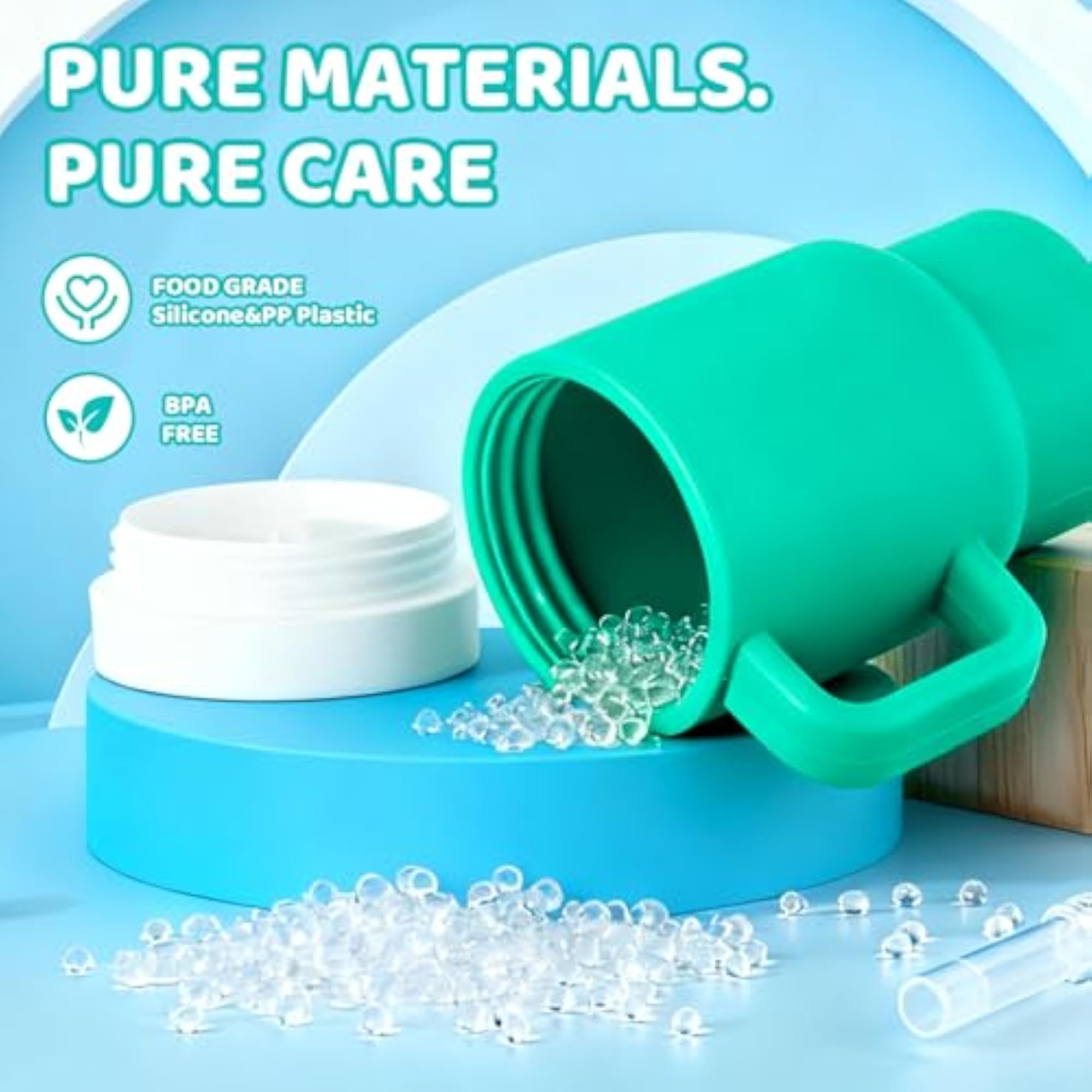 Kids Silicone Mini Tumbler with Handle and Straw, Toddler Friendly