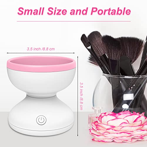 Pink Electric Makeup Brush Cleaner Machine, Windspeed Silicone Brush Cleaner Machine Beauty Blender Cleanser For Beauty Makeup Brushes, Christmas Halloween Gifts For Your Girls #TOP4