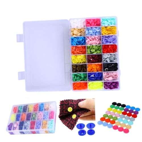 Boutons pression plastique arc-en-ciel Mipcase : boîte de 360 sets d'attaches sans couture - 4