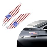 Ziciner 2 PCS 3D USA Flag Emblem Badge, Auto Front Fender Badge Sign Emblem, Car...