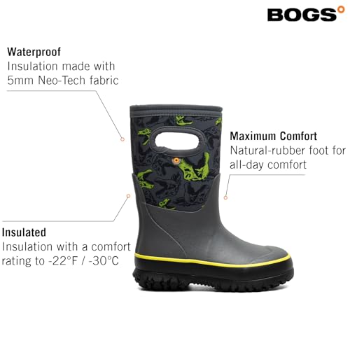 Image of BOGS Grasp Kids Waterproof Rain Boots, Insulated Winter Snow Boots