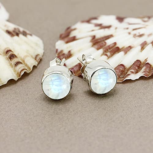 Moonstone Earrings For Women Sterling Silver, Moonstone Earrings Sterling Silver, Silver Moonstone Earring, Handmade Stud Earrings For Women #TOP2