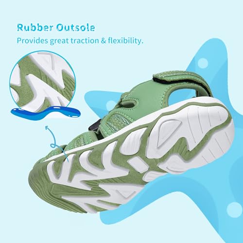 Image of DREAM PAIRS Boys Girls Summer Outdoor Athletic Sport Sandals Walking Water Hiking Hook and Loop Adjustable Multicolor for Toddler /Little /Big Kids