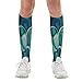 FekiLoot Blue Heart Pattern Compression Socks Cozy Soft Support Socks Fashion Breathable Knee High Tube Socks for Adult