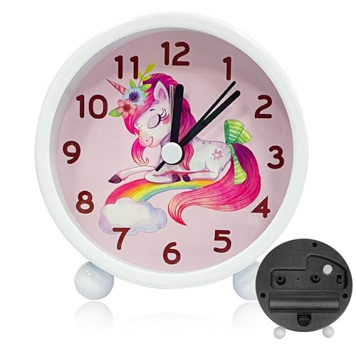 YeahBoom Reloj Despertador Infantil,con Luz Nocturna y Snooze,Analógico Educativo Silencioso sin Tictac,Reloj Despertador Pilas,Despertador Infantil Analógico para Niña y Niño