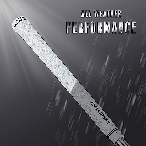 CHAMPKEY Y-PRO Performance Rubber Golf Grips 13 Pack with All Repair Kits - All Weather Control Golf Club Grips - Excellent Traction and Control Golf Rubber Grips(White, Standard)
