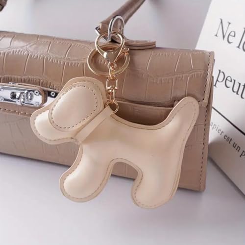 Wei Tech Hund Schlüsselanhänger – Niedlicher Welpen-Anhänger aus PU-Leder, Deko-Accessoire für Schlüssel, Taschen & Rucksäcke, Stylischer Begleiter für unterwegs