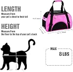 ZaneSun Transporteur de chats,transporteur d'animaux de compagnie à mobilité réduite pour les chats,sacs de chiot confort Portable pliable pour animaux de compagnie Airline Approuvé (petite rose)